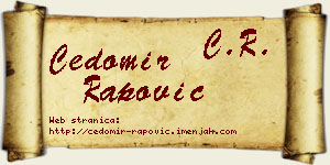 Čedomir Rapović vizit kartica